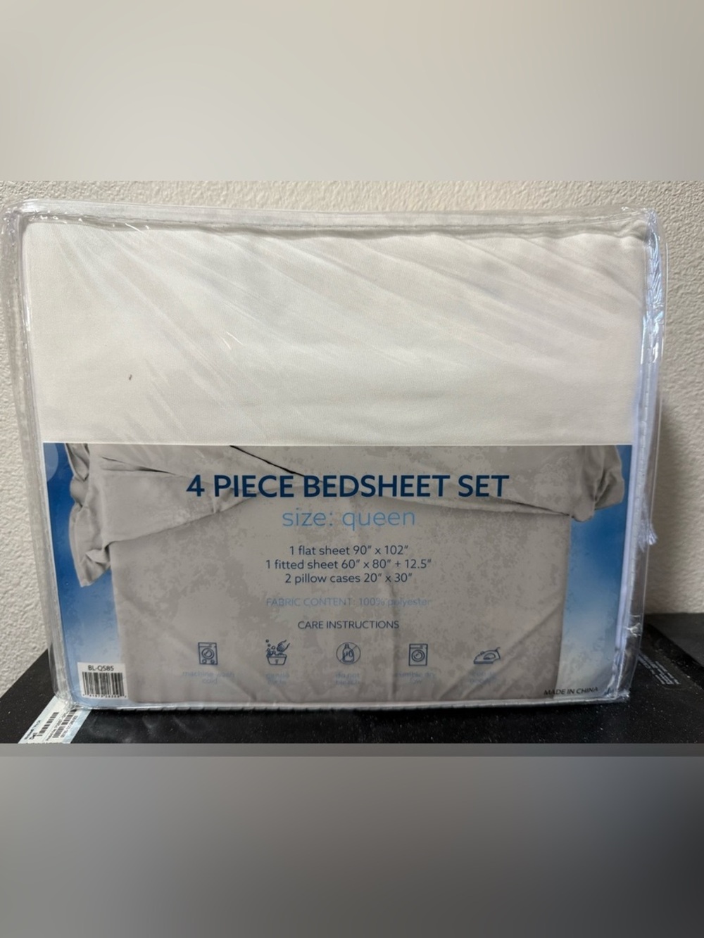 New QUEEN White 4-piece bed sheet set #bedroomessentials